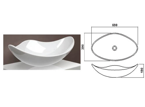 Дизайнерская раковина в ванную из искусственного камня Oase