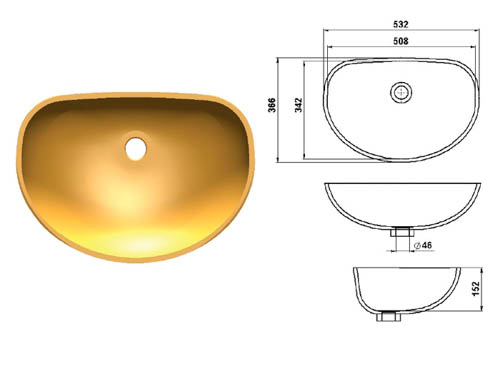 Овальная раковина в ванную с прямой задней стенкой из искусственного камня Bowl 508 Овальная раковина в ванную с прямой задней стенкой из искусственного камня Bowl 508