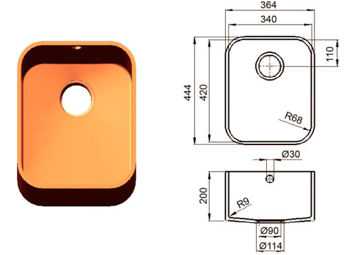 Малая прямоугольная мойка из искусственного камня Сlassic 420 Малая прямоугольная мойка из искусственного камня Сlassic 420